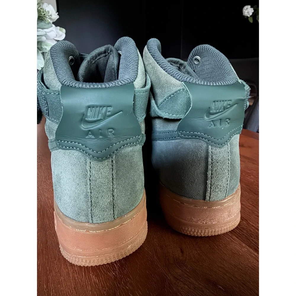 Nike Air Force 1 High Forest Green Suede Gum Sole Sneakers Womens High Top AF1
